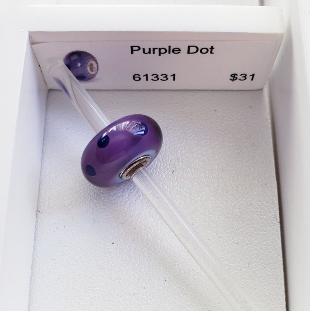 Trollbeads Purple Dot Glass Bead Silver Core